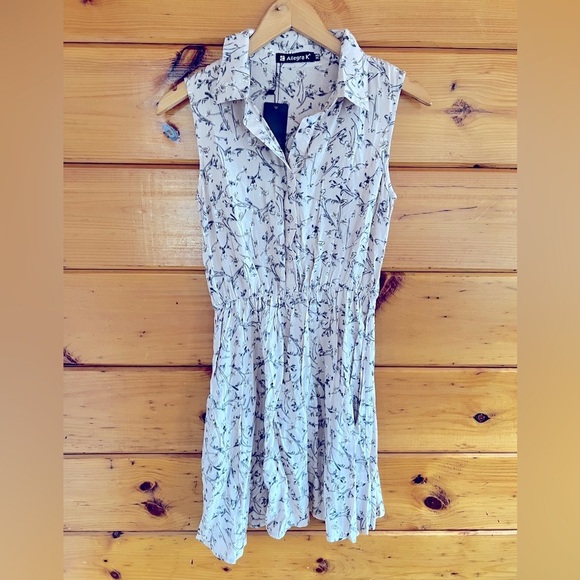 NWT Allegra K Sleeveless Floweral Women Dress XS - Picture 1 of 3